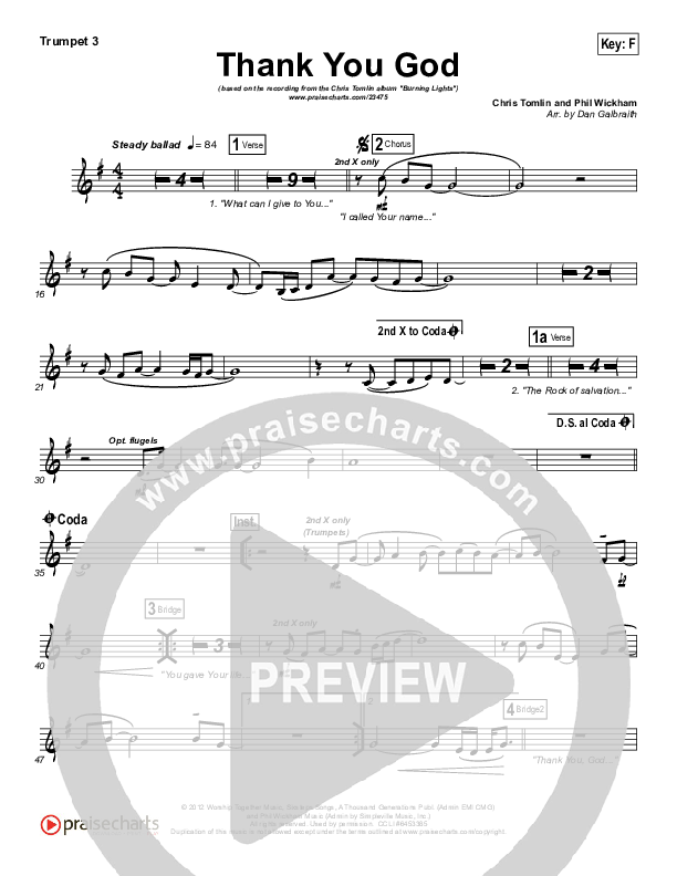 Thank You God Trumpet 3 (Chris Tomlin)