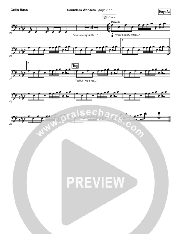 Countless Wonders Cello/Bass (Chris Tomlin)