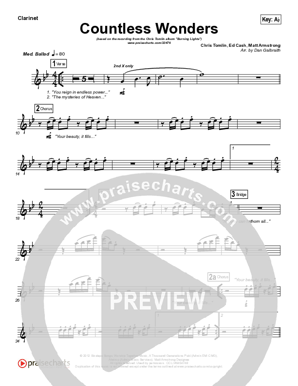 Countless Wonders Wind Pack (Chris Tomlin)