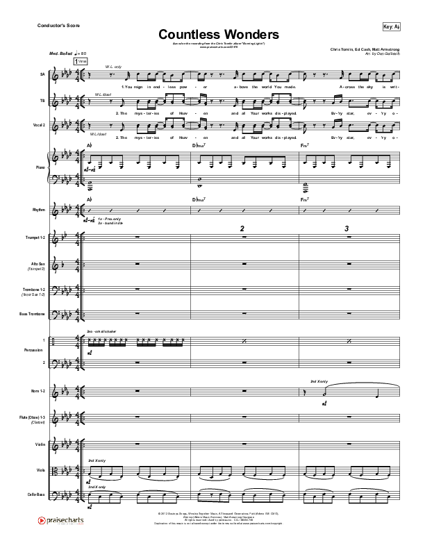 Countless Wonders Conductor's Score (Chris Tomlin)