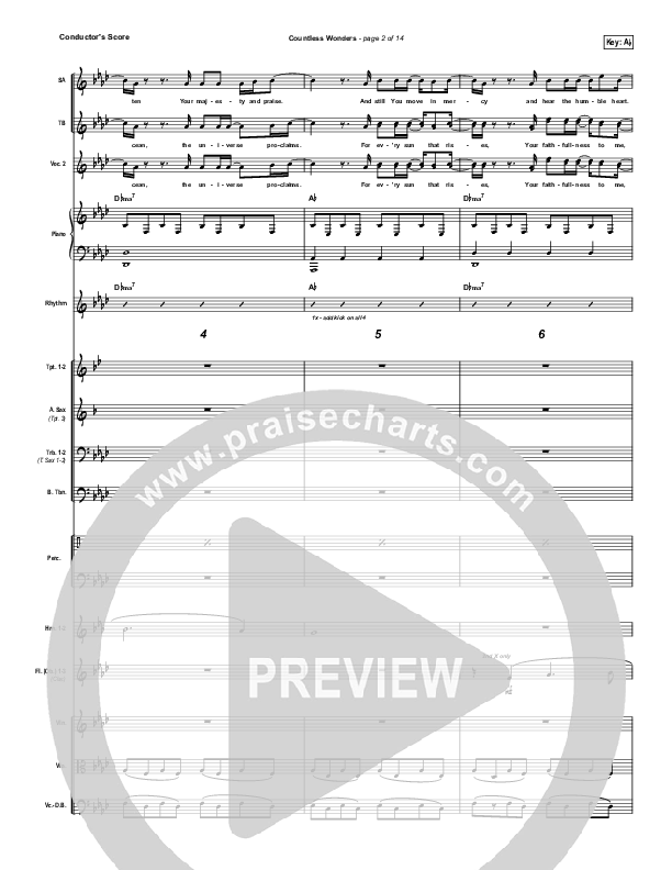 Countless Wonders Conductor's Score (Chris Tomlin)