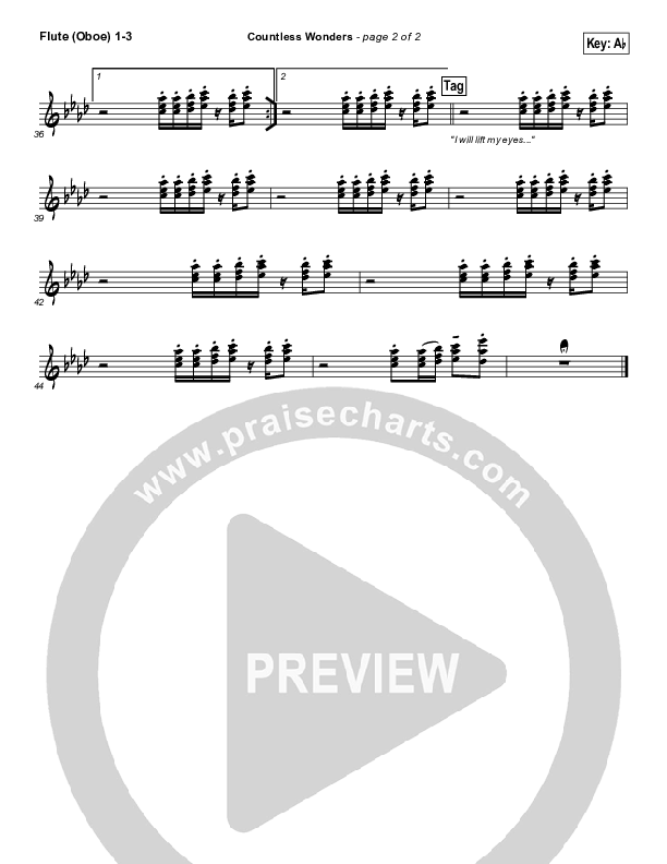 Countless Wonders Flute/Oboe 1/2/3 (Chris Tomlin)