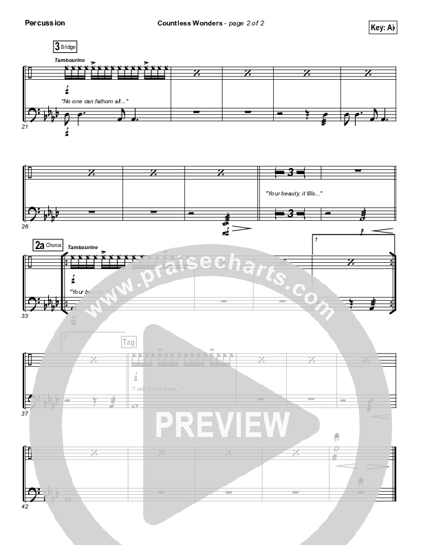 Countless Wonders Percussion (Chris Tomlin)