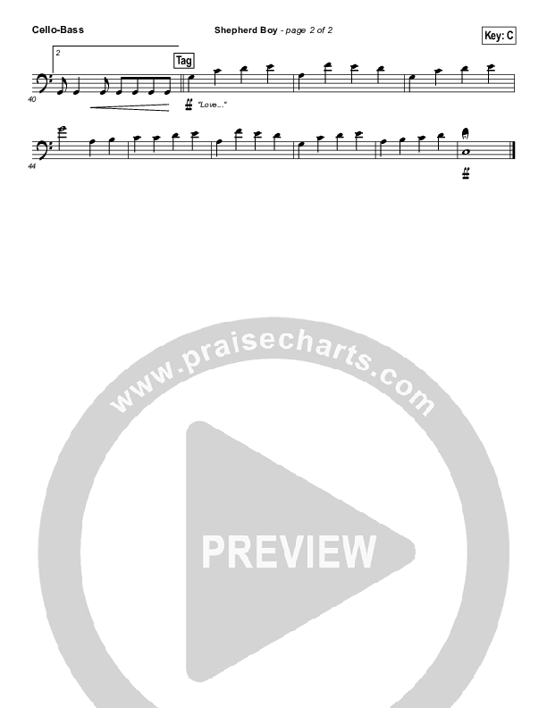 Shepherd Boy Cello/Bass (Chris Tomlin)