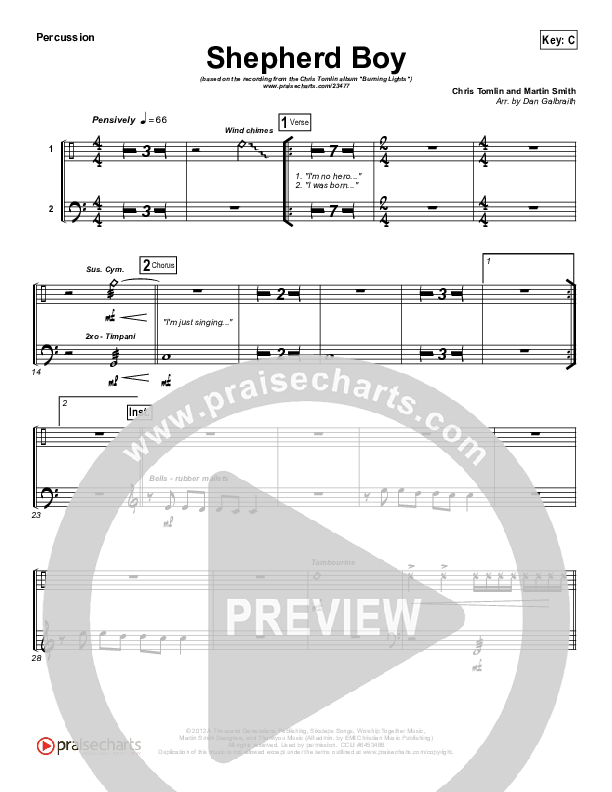 Shepherd Boy Percussion (Chris Tomlin)