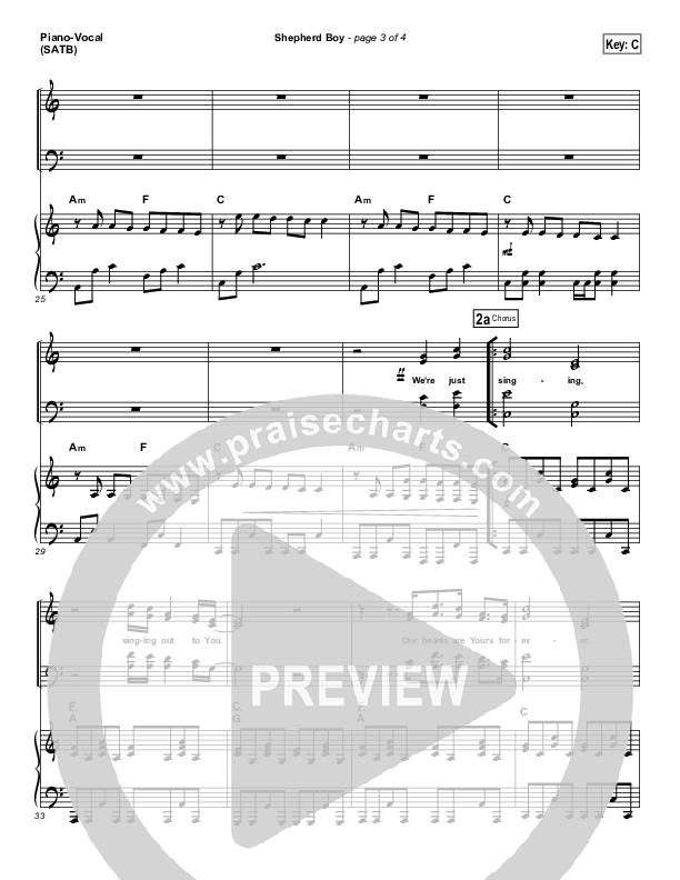 Shepherd Boy Piano/Vocal (SATB) (Chris Tomlin)