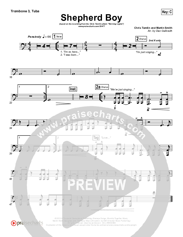 Shepherd Boy Trombone 3/Tuba (Chris Tomlin)