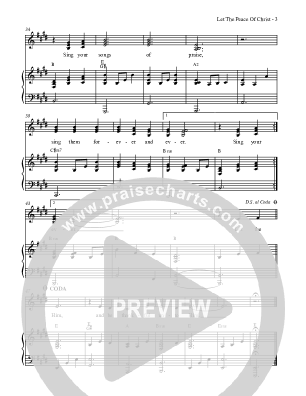 Let The Peace Of Christ Piano/Vocal & Lead (Dennis Allen / Nan Allen)