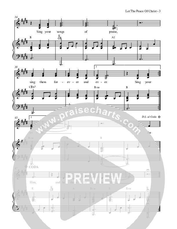 Let The Peace Of Christ Piano/Vocal & Lead (Dennis Allen / Nan Allen)