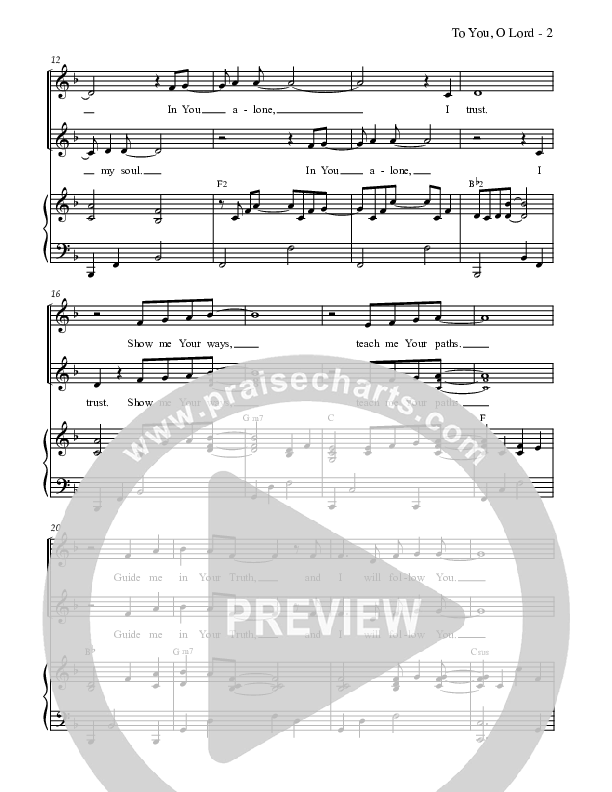 To You O Lord I Lift My Soul Lead & Piano (Dennis Allen / Nan Allen)