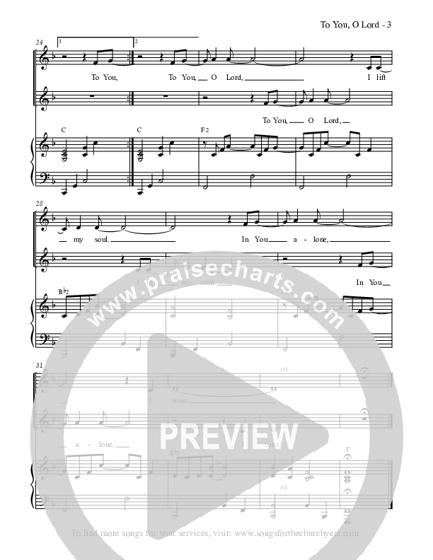 To You O Lord I Lift My Soul Lead & Piano (Dennis Allen / Nan Allen)