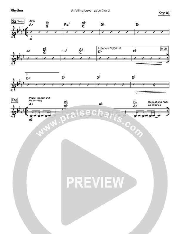 Unfailing Love Rhythm Chart (Chris Tomlin)