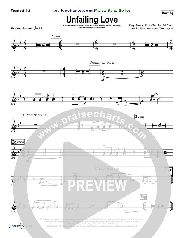 Unfailing Love Trumpet 1,2 (Chris Tomlin)
