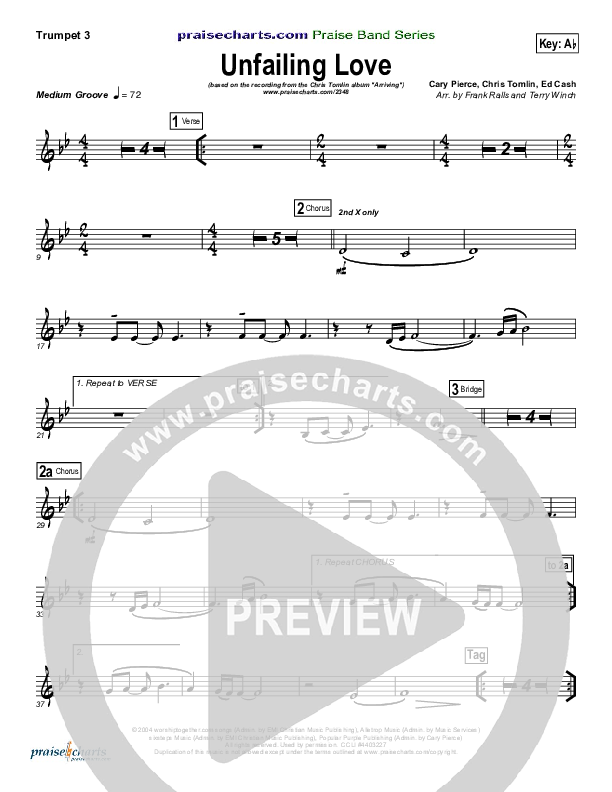 Unfailing Love Trumpet 3 (Chris Tomlin)