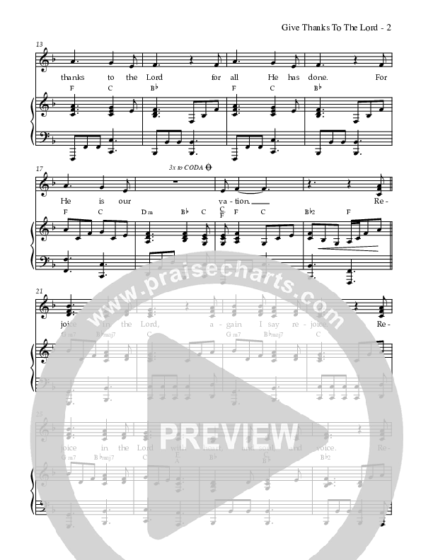 Give Thanks To The Lord Lead & Piano (Dennis Allen / Nan Allen)