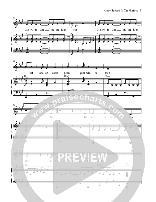 Glory To God In The Highest Piano/Vocal (Dennis Allen / Nan Allen)