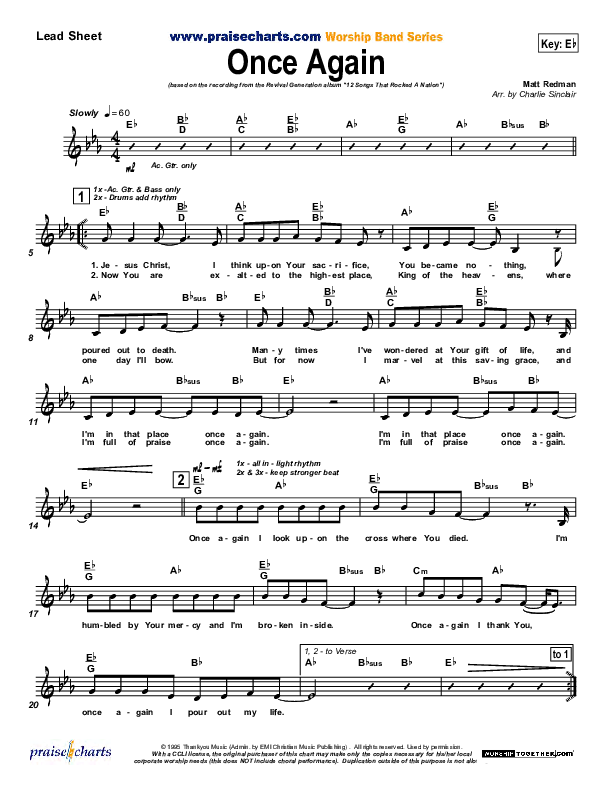 Once Again Lead Sheet (SAT) (Matt Redman)