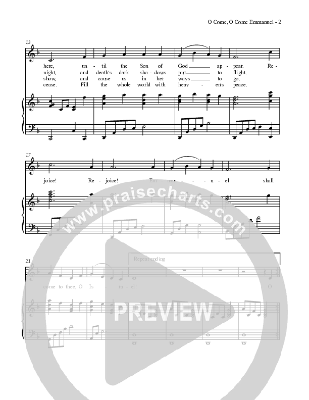 O Come O Come Emmanuel Piano/Vocal (Dennis Allen / Nan Allen)