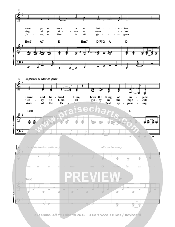 O Come All Ye Faithful Choir Sheet (Don Chapman)