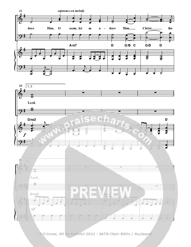 O Come All Ye Faithful Choir Vocals (SATB) (Don Chapman)