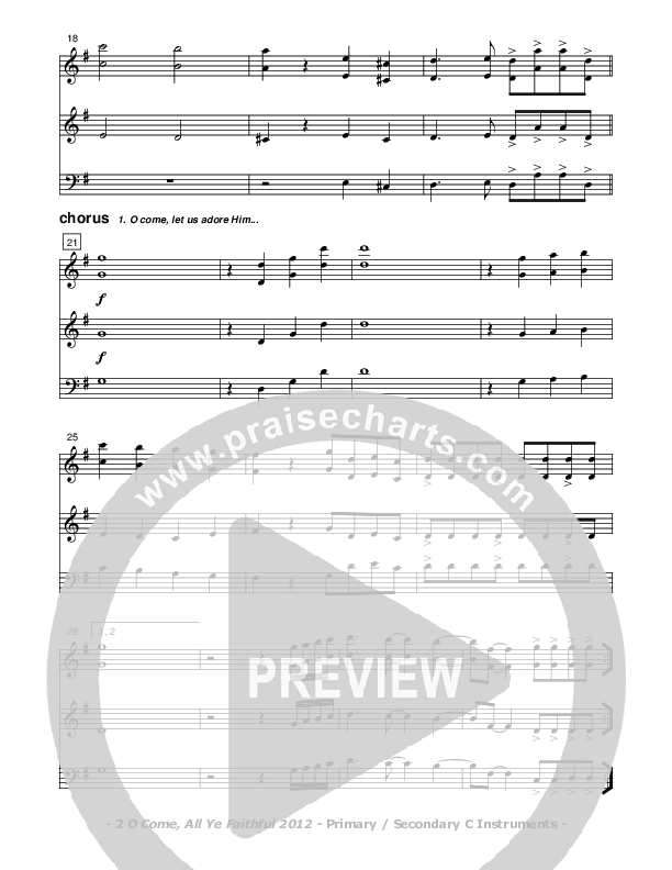 O Come All Ye Faithful C Instruments (Don Chapman)