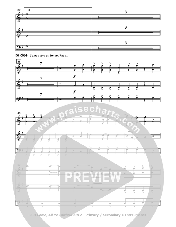 O Come All Ye Faithful C Instruments (Don Chapman)