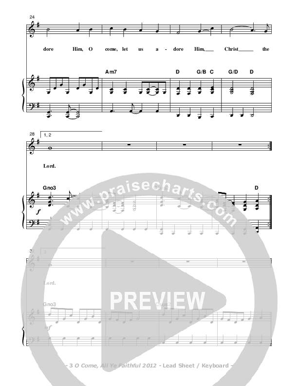 O Come All Ye Faithful Piano/Vocal (Don Chapman)