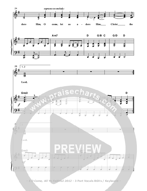 O Come All Ye Faithful Piano/Vocal (SAT) (Don Chapman)