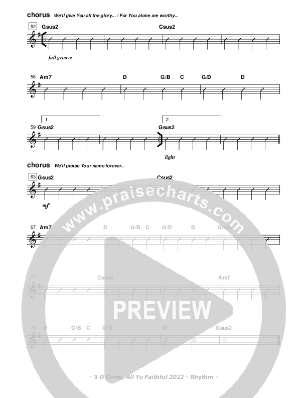 O Come All Ye Faithful Rhythm Chart (Don Chapman)