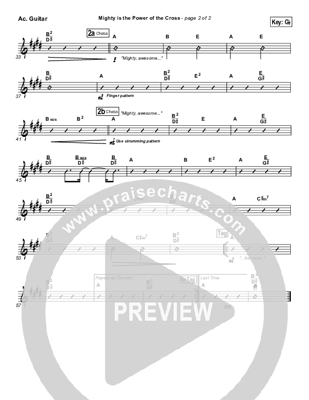 Mighty Is The Power Of The Cross Acoustic Guitar (Chris Tomlin)