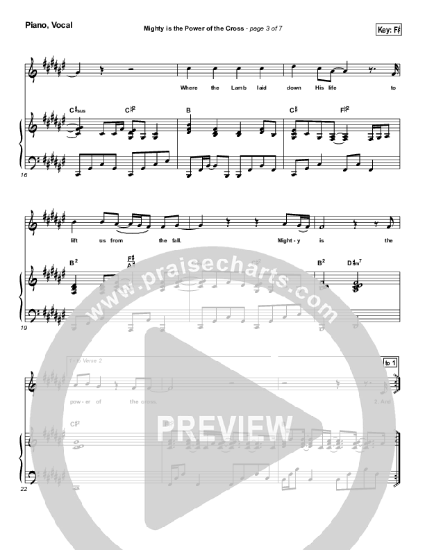Mighty Is The Power Of The Cross Piano/Vocal (Chris Tomlin)