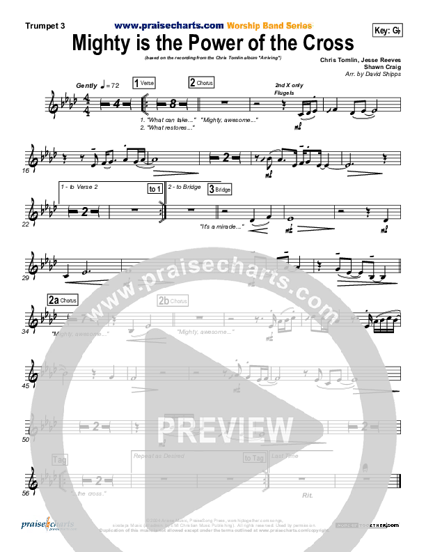 Mighty Is The Power Of The Cross Brass Pack (Chris Tomlin)