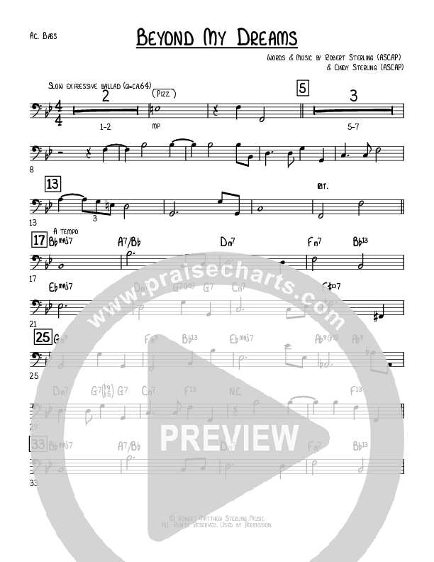 Beyond My Dreams Bass Guitar (Robert Sterling)