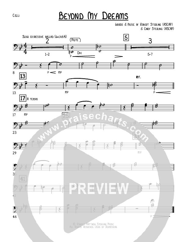 Beyond My Dreams Cello (Robert Sterling)