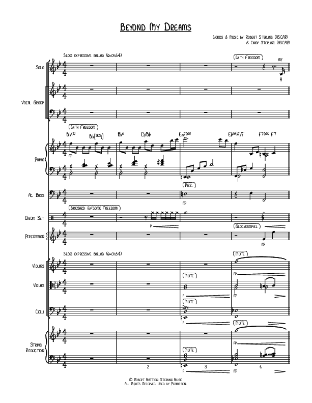 Beyond My Dreams Conductor's Score (Robert Sterling)