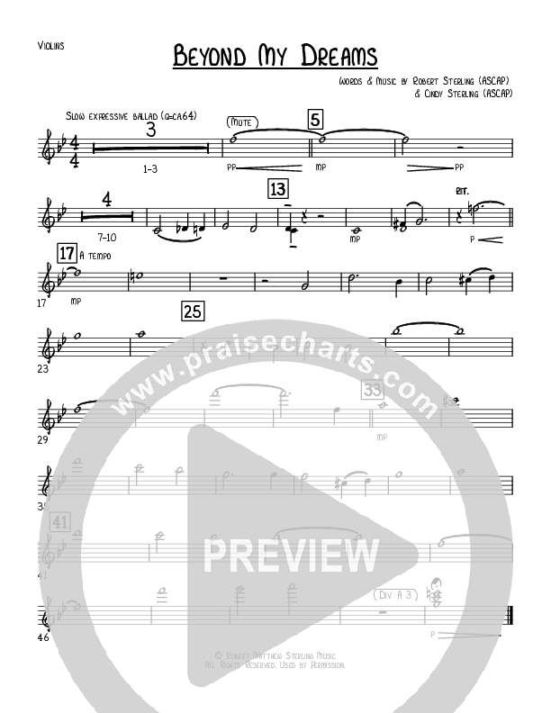 Beyond My Dreams Violins (Robert Sterling)