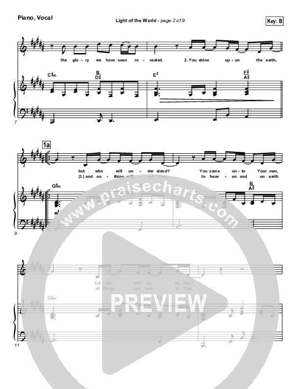 Light Of The World Piano/Vocal (Matt Redman)