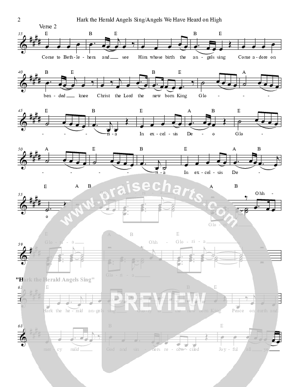 Angels We Have Heard On High (with Hark The Herald Angels Sing) Lead Sheet (SAT) (The Anna Johnson Band)