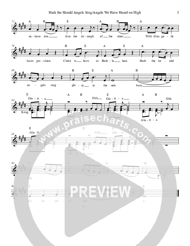 Angels We Have Heard On High (with Hark The Herald Angels Sing) Lead Sheet (SAT) (The Anna Johnson Band)