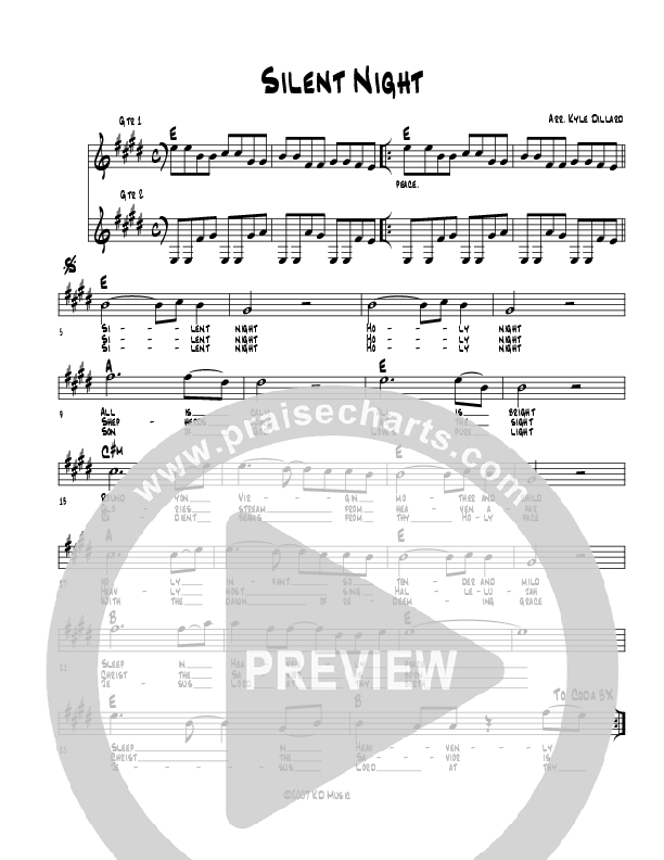 Silent Night Lead Sheet (Kyle Dillard / Lake Forest Church Band)