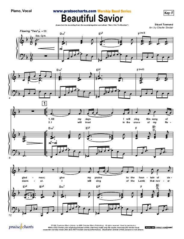 Beautiful Savior Piano/Vocal (Tim Hughes)