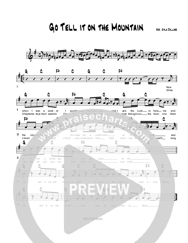 Go Tell it on the Mountain Chords & Lyrics (Kyle Dillard / Lake Forest Church Band)