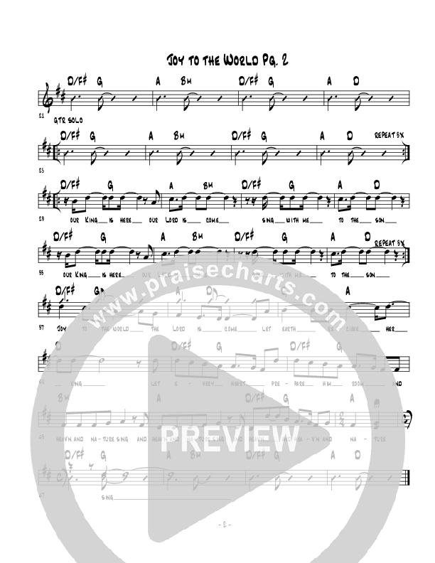 Joy To The World (with Our King Is Here) Lead Sheet (Kyle Dillard / Lake Forest Church Band)