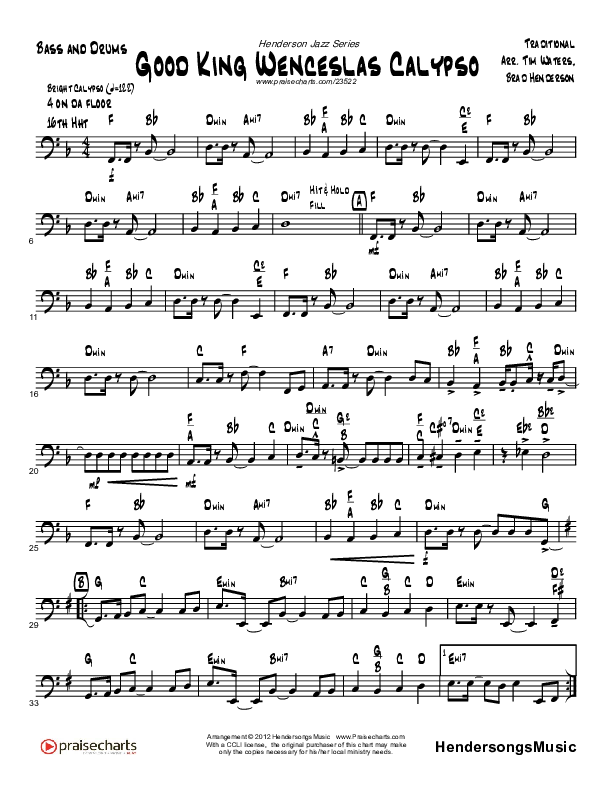 Good King Wenceslas Calypso (Instrumental) Drum Set (Brad Henderson)