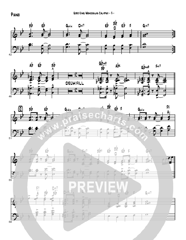 Good King Wenceslas Calypso (Instrumental) Piano Sheet (Brad Henderson)