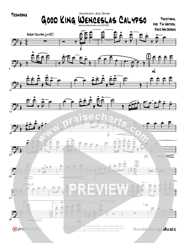 Good King Wenceslas Calypso (Instrumental) Trombone (Brad Henderson)