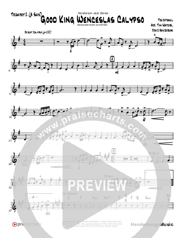 Good King Wenceslas Calypso (Instrumental) Trumpet 2 (Brad Henderson)