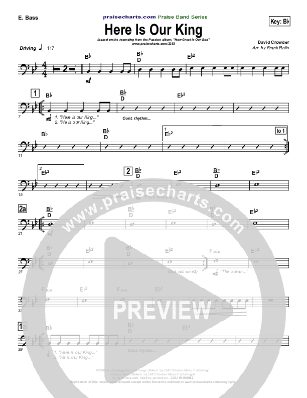 Here Is Our King Bass Guitar (David Crowder / Passion)