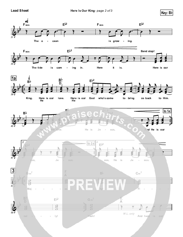 Here Is Our King Lead Sheet (David Crowder / Passion)