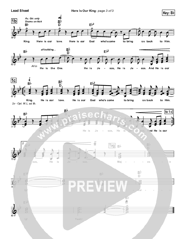 Here Is Our King Lead Sheet (David Crowder / Passion)